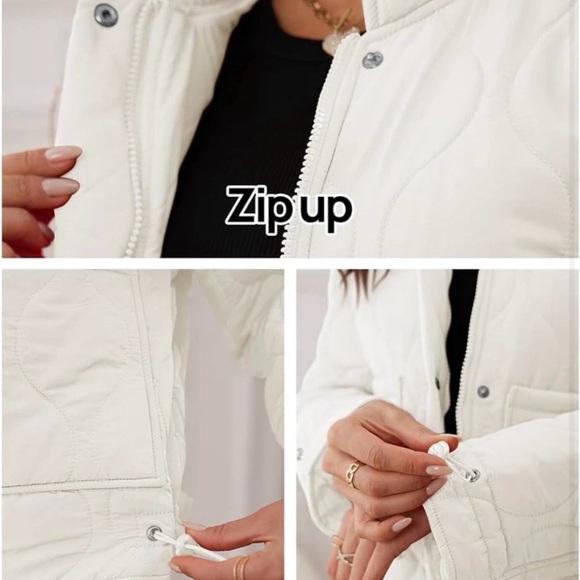 Lucky Brand Women's Quilted Jacket Off White Large,New! - Picture 3 of 4